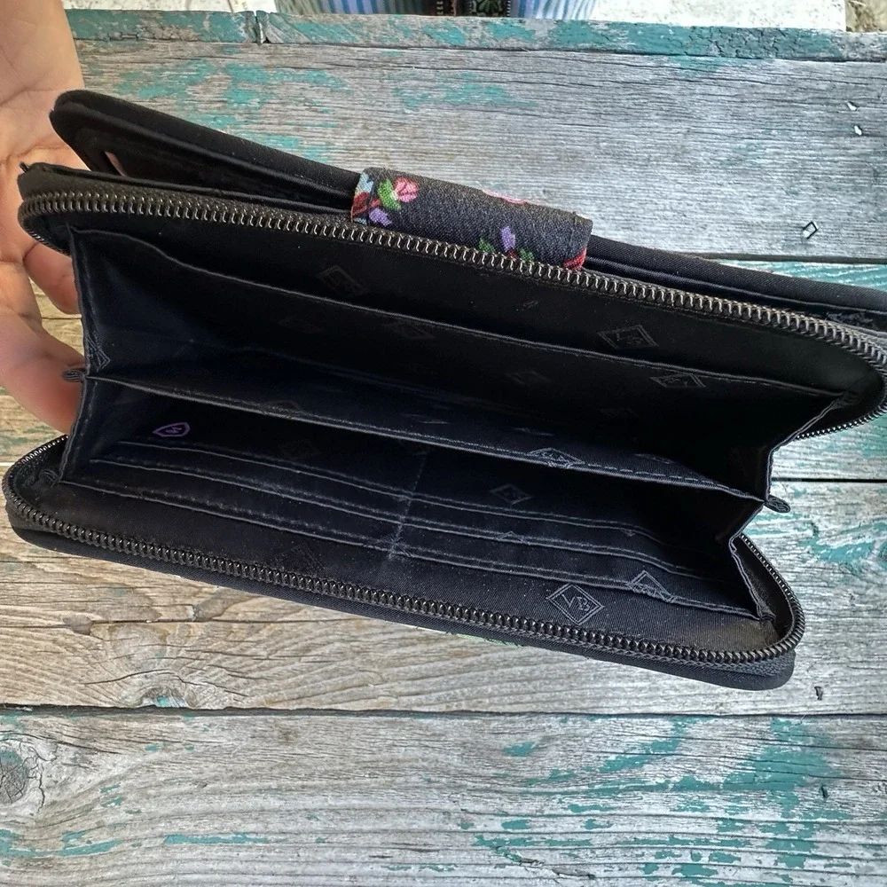 Vera Bradley Turn Lock Wallet 7.5 Inch Winter Berry Multicolor Zip Quilted Boho